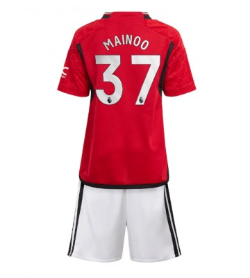 Manchester United Kobbie Mainoo #37 Hemmakläder Barn 2023-24 Kortärmad (+ Korta byxor)
